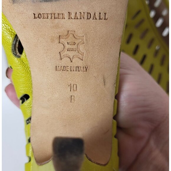 Loeffler Randall Yellow Peep Toe Heels Womens Shoes Size 10 - Picture 9 of 9